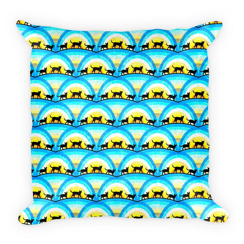 Pattern Cat 'Rainbow Bridge Blue' Pillow